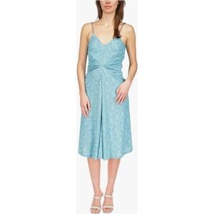 Michael Kors Turquoise Dress Chain Strap Twist Front‎ Midi XL NWT $155 MSRP